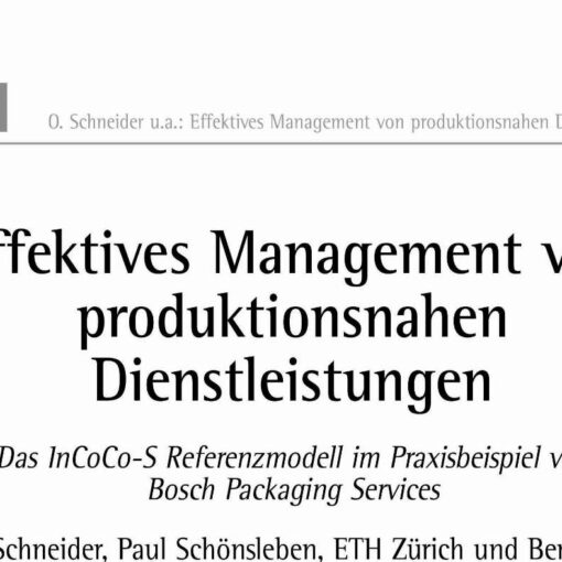 Effektives Management von produktionsnahen Dienstleistungen